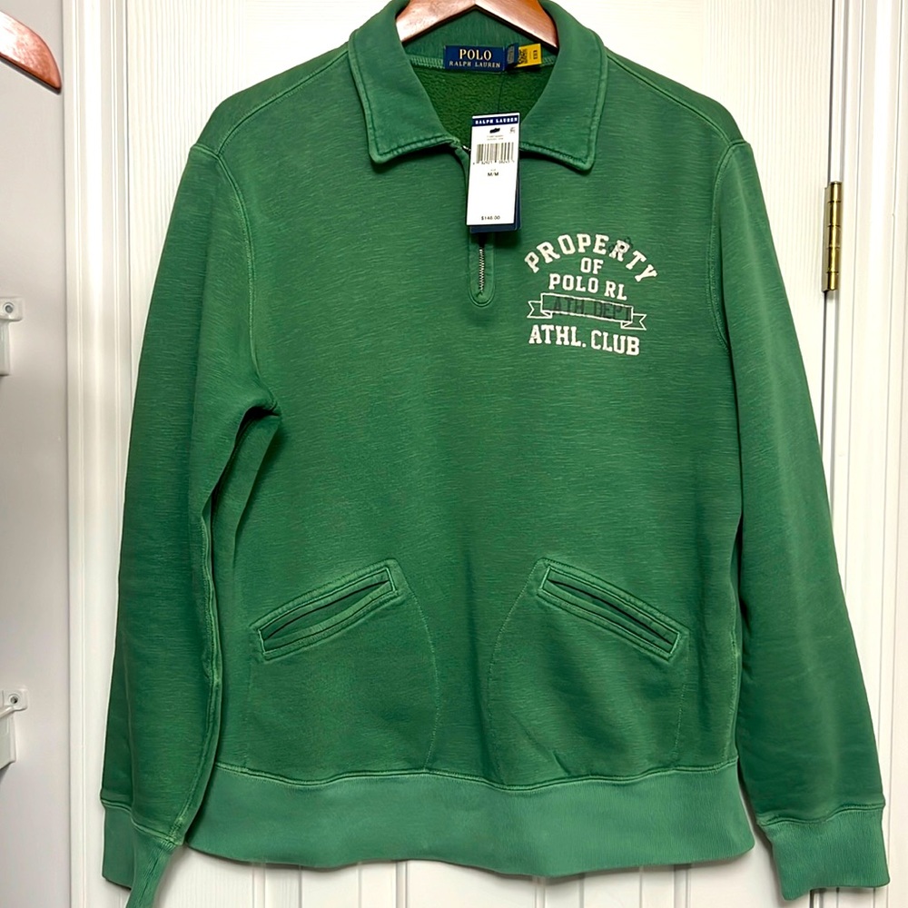 POLO RALPH LAUREN
Men's Green Vintage Fleece Logo Jumper, Size Medium
